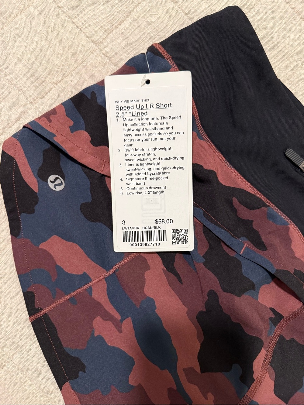 lululemon athletica Speed Up LR Short - Navy, Rust, Black Camo